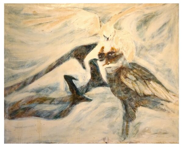 Archival prints of "Birds of Prey? Bob Dylan? Shaman?" and sketch by Larry Littlebird